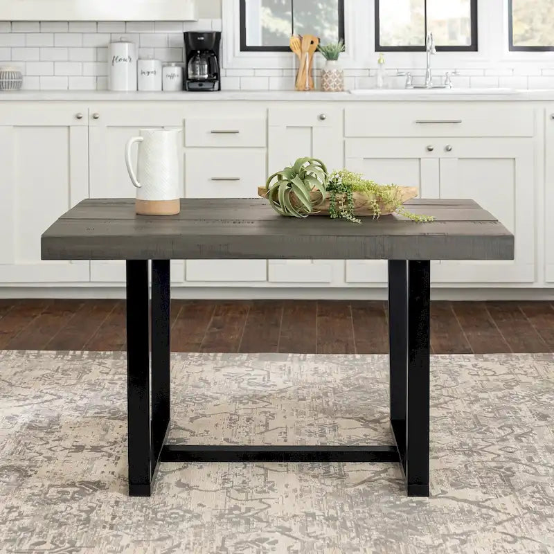 Solid Wood 52-inch Distressed Dining Table