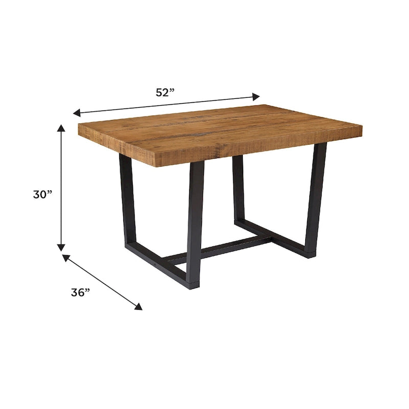 Solid Wood 52-inch Distressed Dining Table