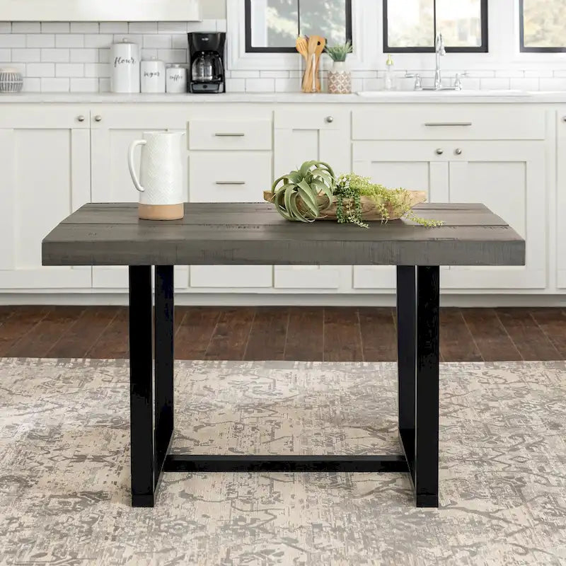 Solid Wood 52-inch Distressed Dining Table