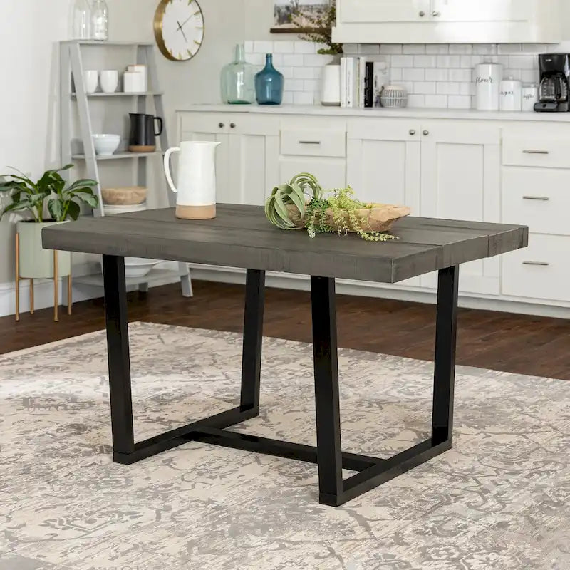 Solid Wood 52-inch Distressed Dining Table