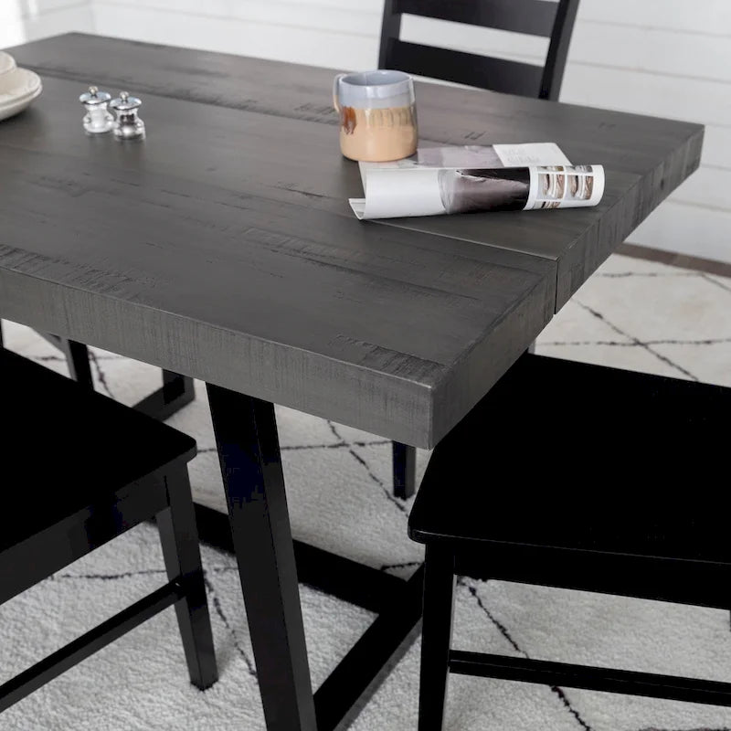 Solid Wood 52-inch Distressed Dining Table
