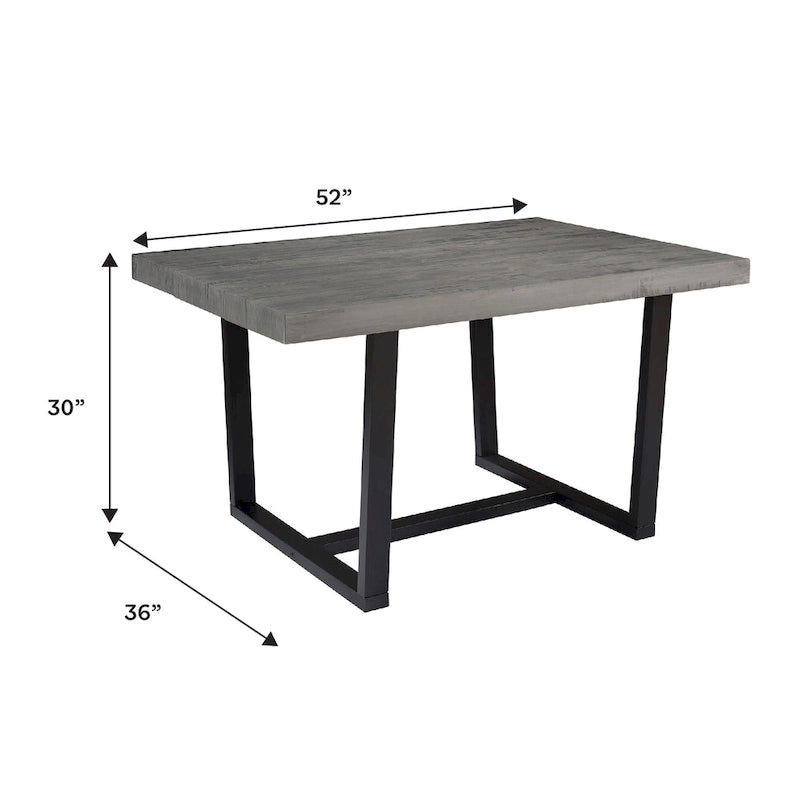 Solid Wood 52-inch Distressed Dining Table