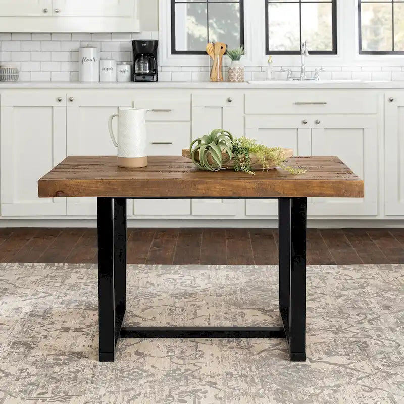 Solid Wood 52-inch Distressed Dining Table