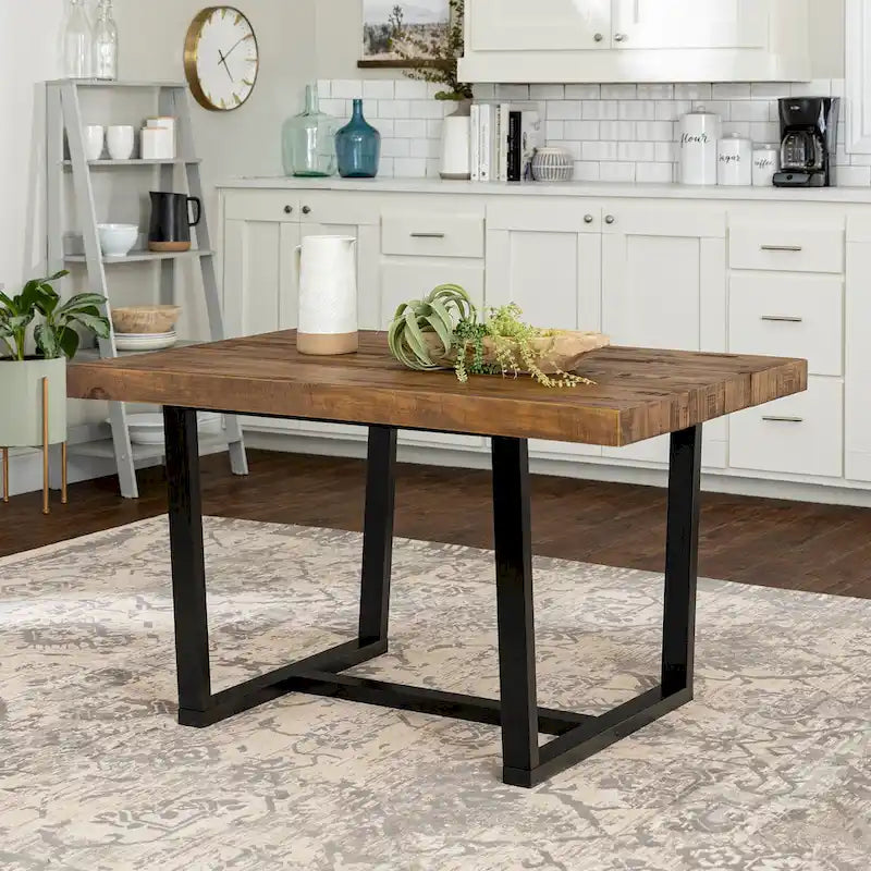Solid Wood 52-inch Distressed Dining Table