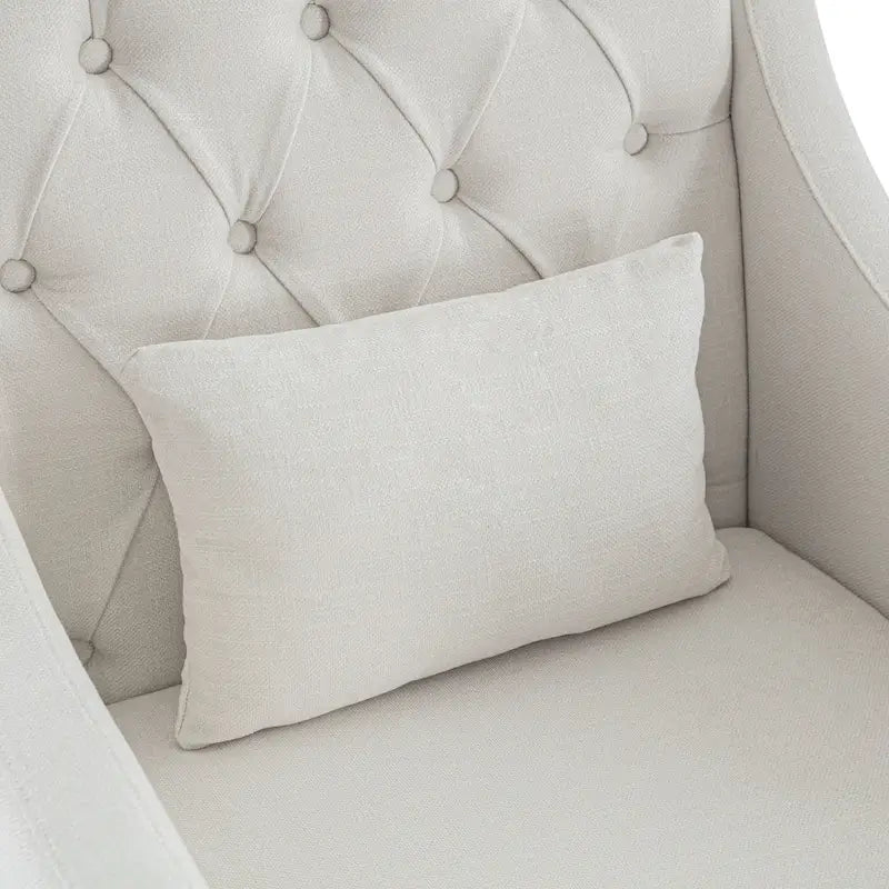 Living Room Chairs, Accent Armchair with lumbar pillow, Elegant Bedroom Reading Chair, Mid-Century Upholstered Sofa Chair
