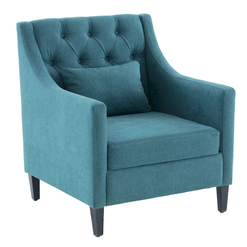 Living Room Chairs, Accent Armchair with lumbar pillow, Elegant Bedroom Reading Chair, Mid-Century Upholstered Sofa Chair