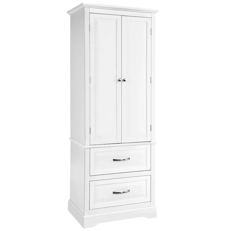 62 Tall Bathroom Freestanding Floor Storage Cabinet with 2 - 24 x 16 x 62 (L x W x H)