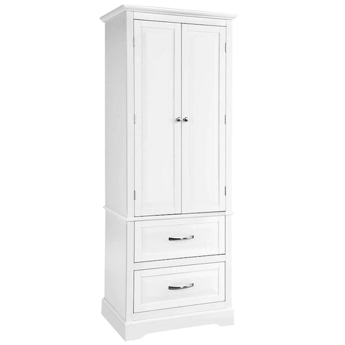 Costway 62 Tall Bathroom Freestanding Floor Storage Cabinet with 2 - 24 x 16 x 62 (L x W x H)