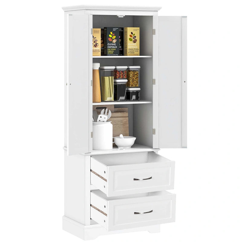 62 Tall Bathroom Freestanding Floor Storage Cabinet with 2 - 24 x 16 x 62 (L x W x H)