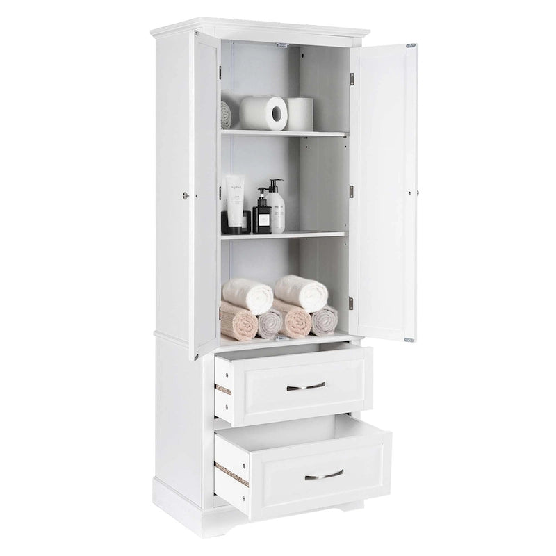 62 Tall Bathroom Freestanding Floor Storage Cabinet with 2 - 24 x 16 x 62 (L x W x H)