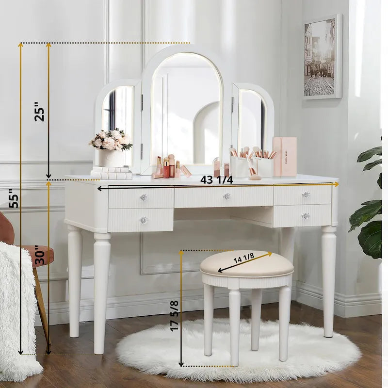 Mirrored Vanity with LED Light