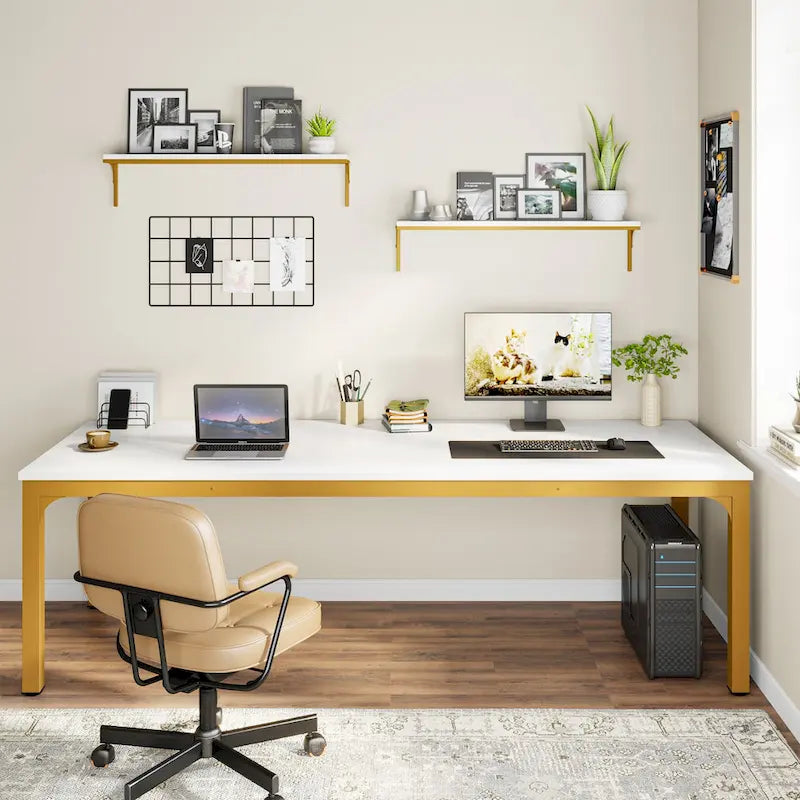 78.7 inches Extra Long Computer Desk 2 Person, Wide Double Office Writing Workstation