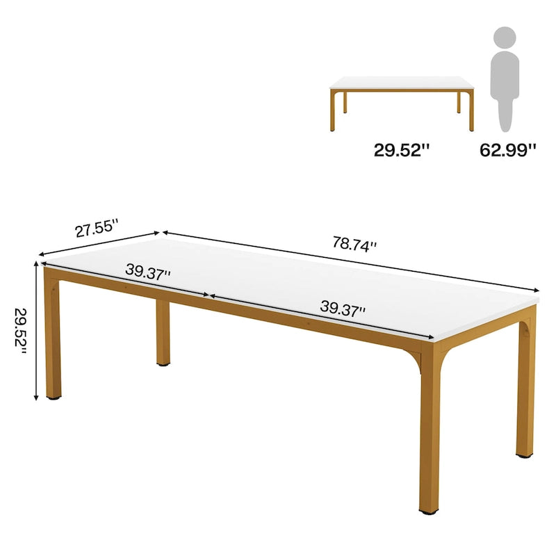 78.7 inches Extra Long Computer Desk 2 Person, Wide Double Office Writing Workstation