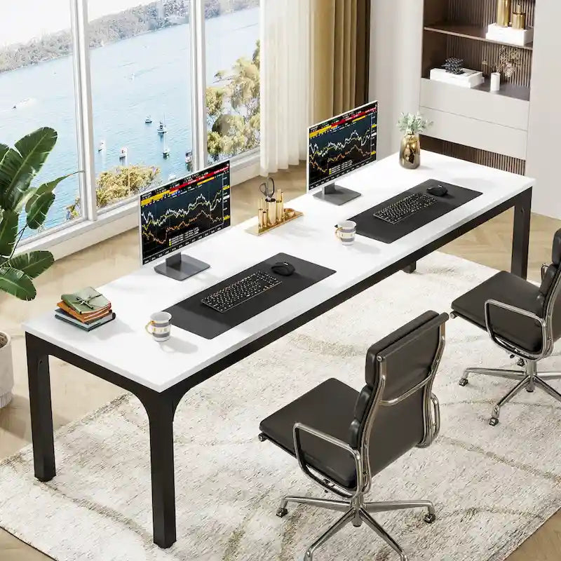 78.7 inches Extra Long Computer Desk 2 Person, Wide Double Office Writing Workstation