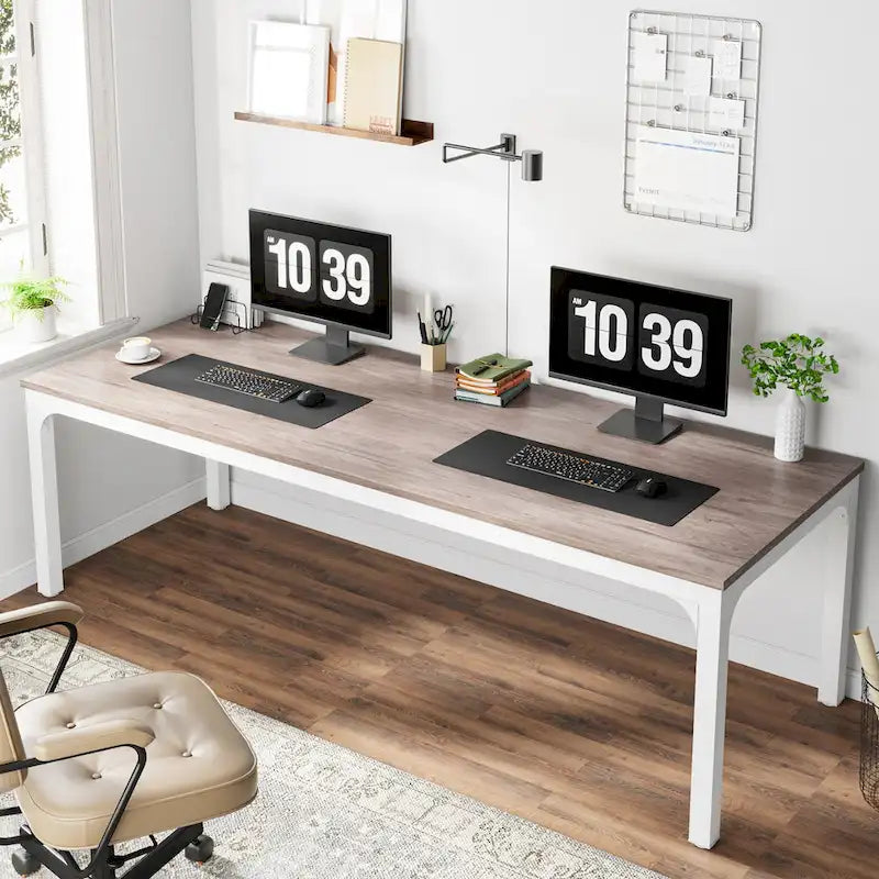 78.7 inches Extra Long Computer Desk 2 Person, Wide Double Office Writing Workstation