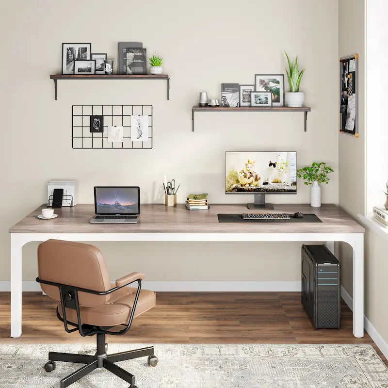 78.7 inches Extra Long Computer Desk 2 Person, Wide Double Office Writing Workstation