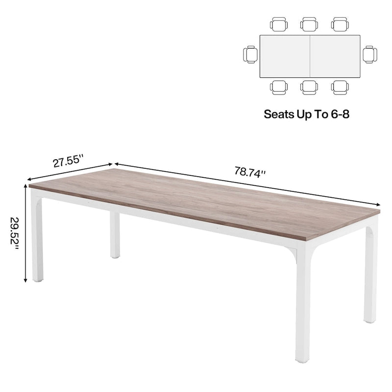 78.7 inches Extra Long Computer Desk 2 Person, Wide Double Office Writing Workstation