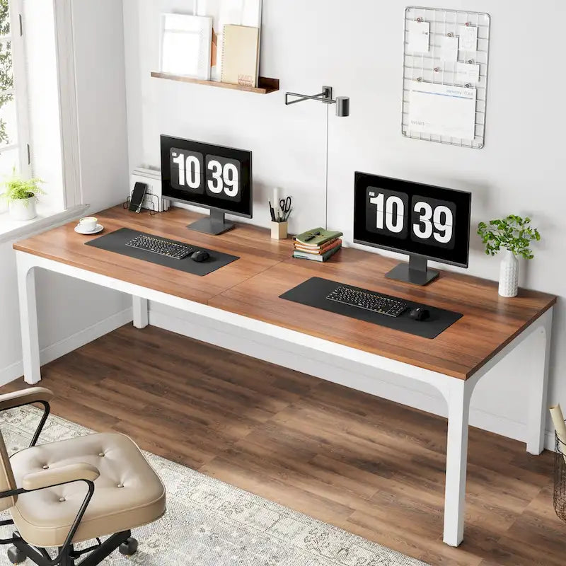 78.7 inches Extra Long Computer Desk 2 Person, Wide Double Office Writing Workstation