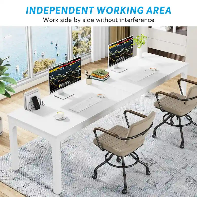 78.7 inches Extra Long Computer Desk 2 Person, Wide Double Office Writing Workstation