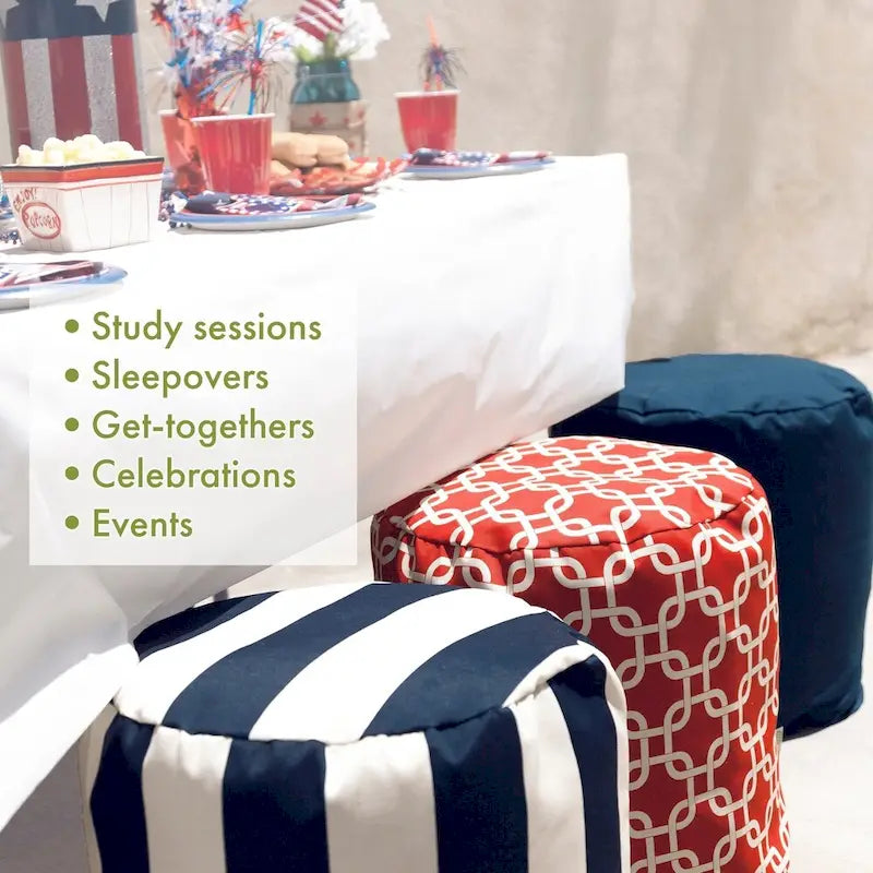 Indoor / Outdoor Ottoman Pouf 16 L x 16 W x 17 H