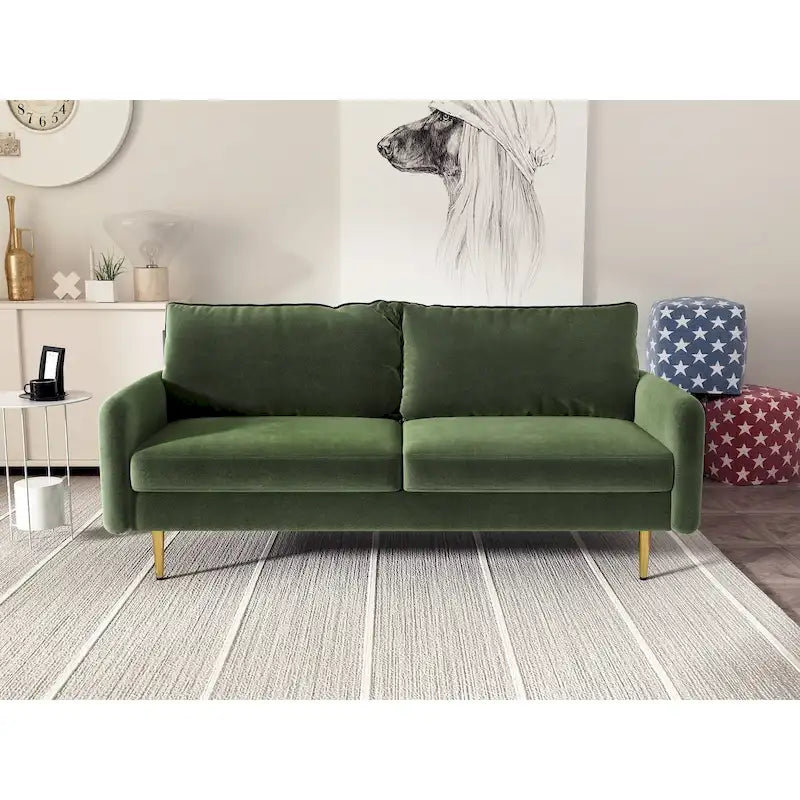 70 Velvet Square Arm Sofa