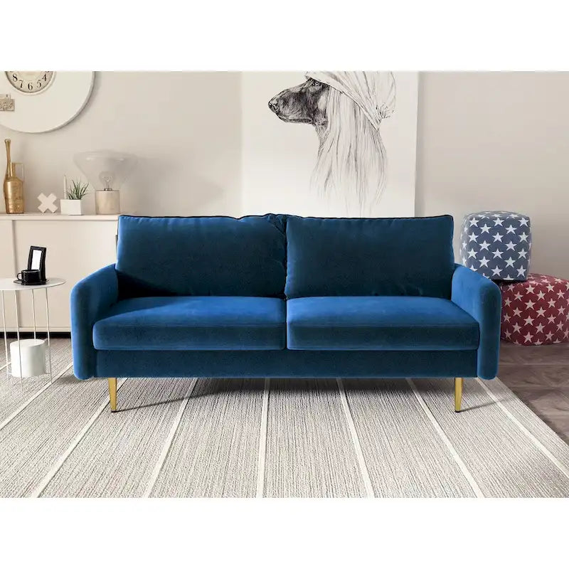 70 Velvet Square Arm Sofa