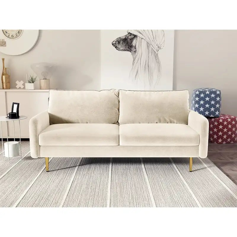 70 Velvet Square Arm Sofa