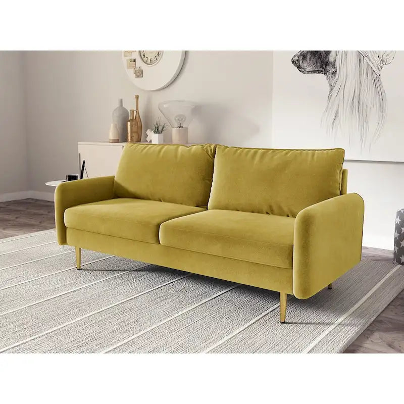 70 Velvet Square Arm Sofa