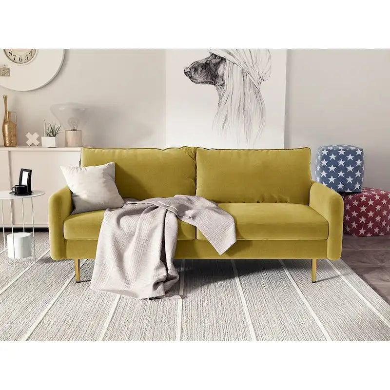 70 Velvet Square Arm Sofa