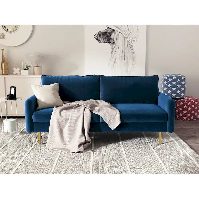 70 Velvet Square Arm Sofa