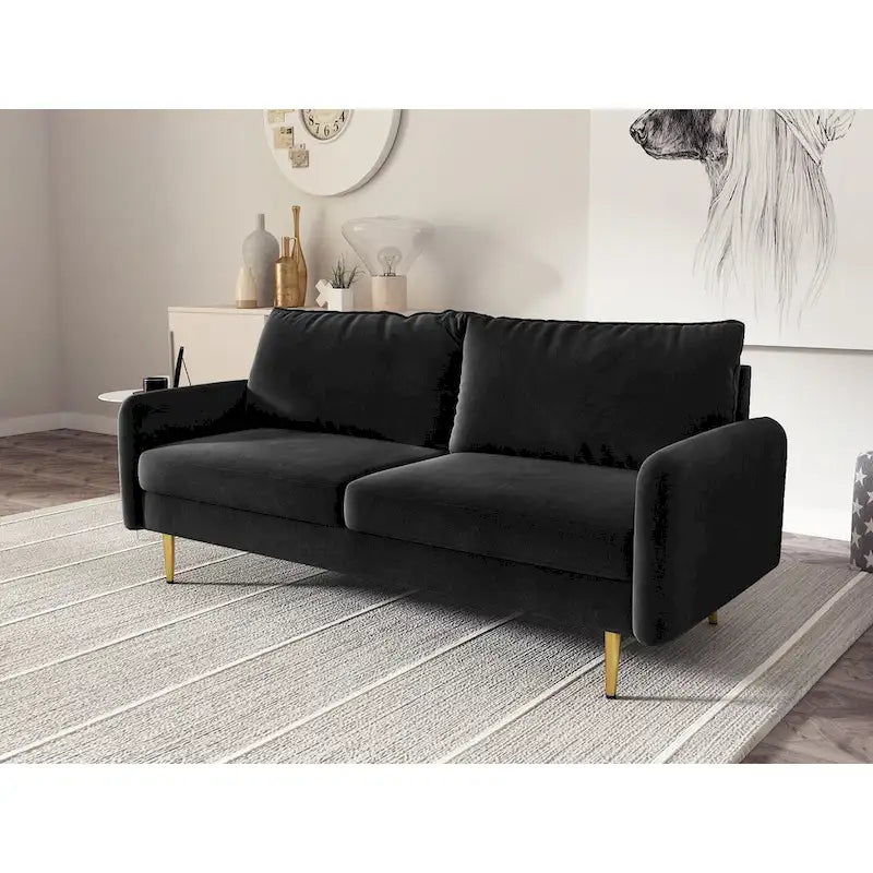 70 Velvet Square Arm Sofa