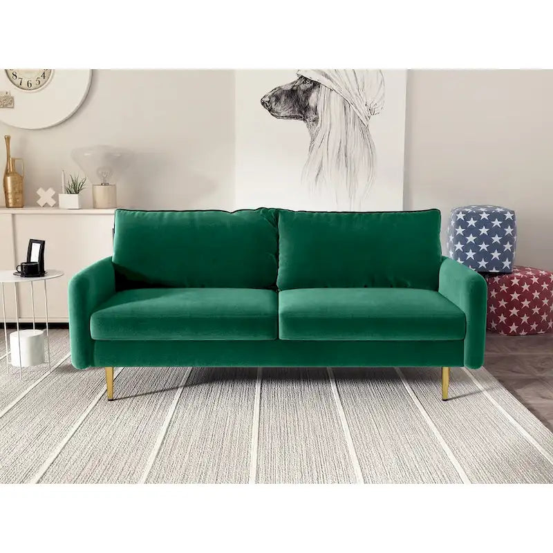 70 Velvet Square Arm Sofa