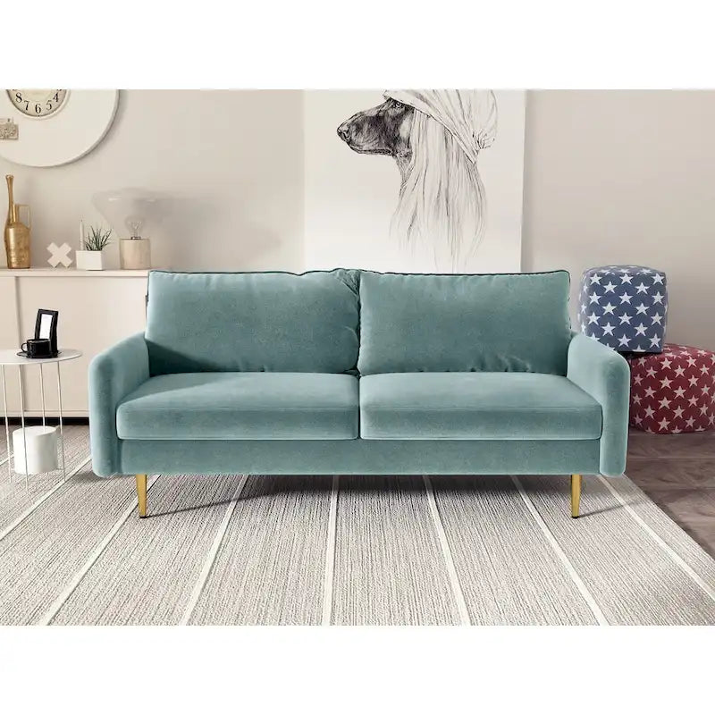 70 Velvet Square Arm Sofa