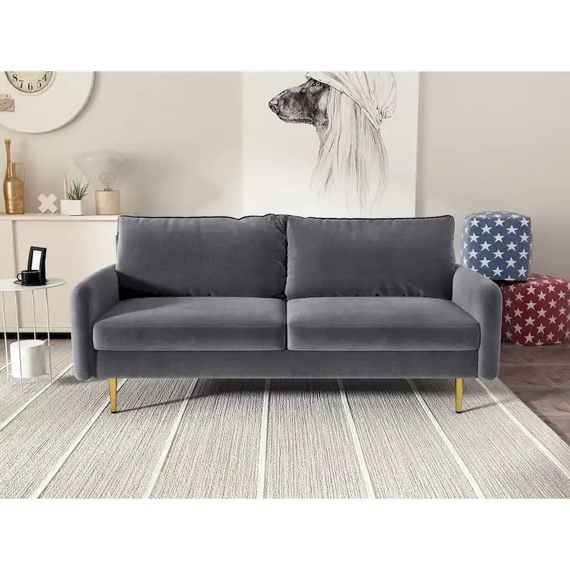 70 Velvet Square Arm Sofa