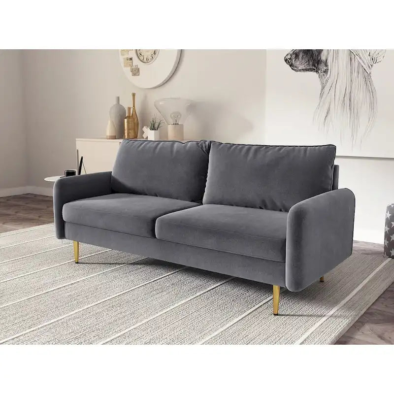 70 Velvet Square Arm Sofa