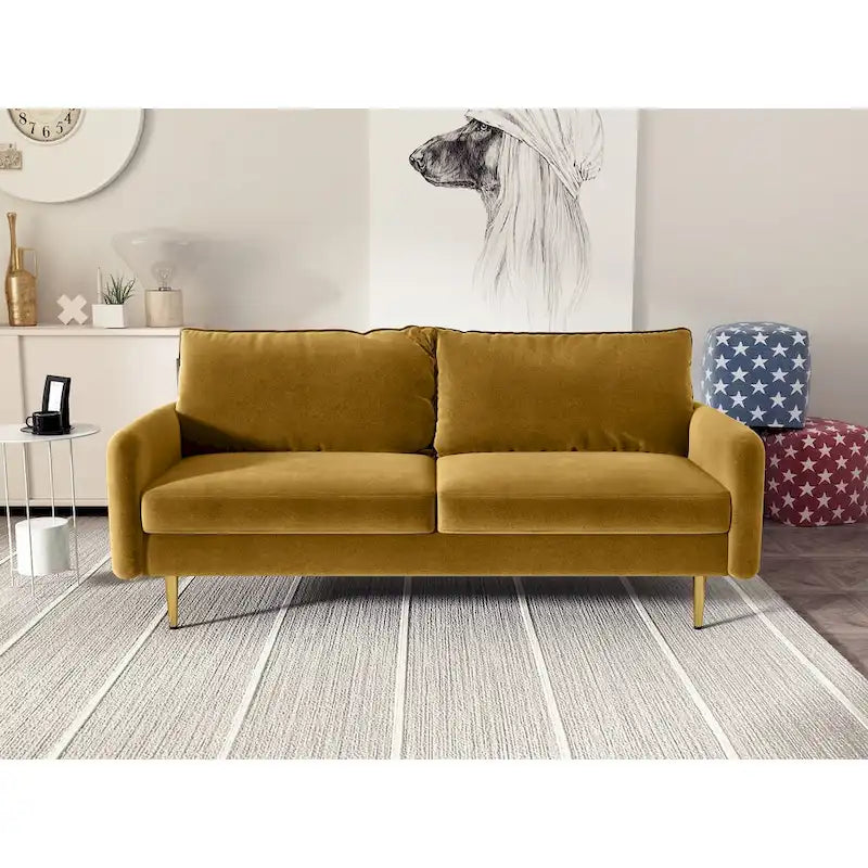 70 Velvet Square Arm Sofa