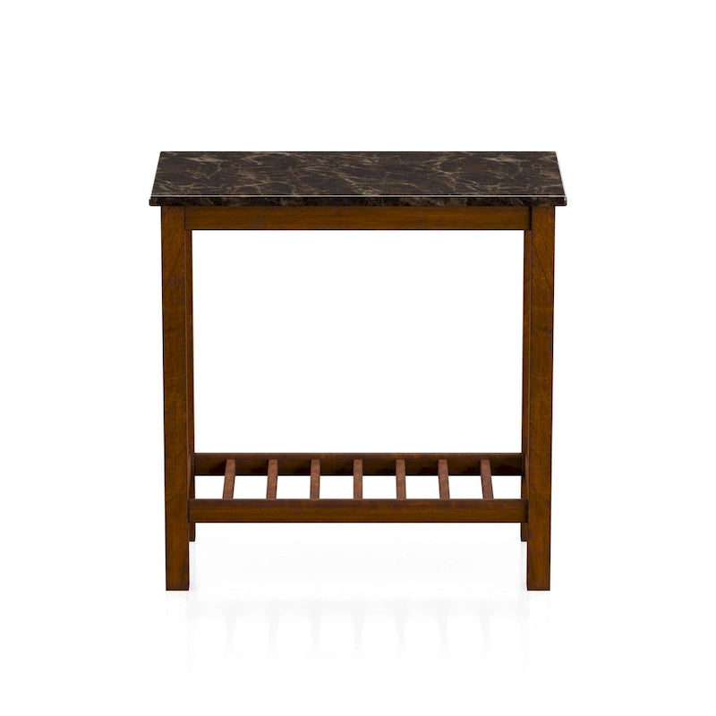 12-inch Faux Marble 1-Shelf Side Table