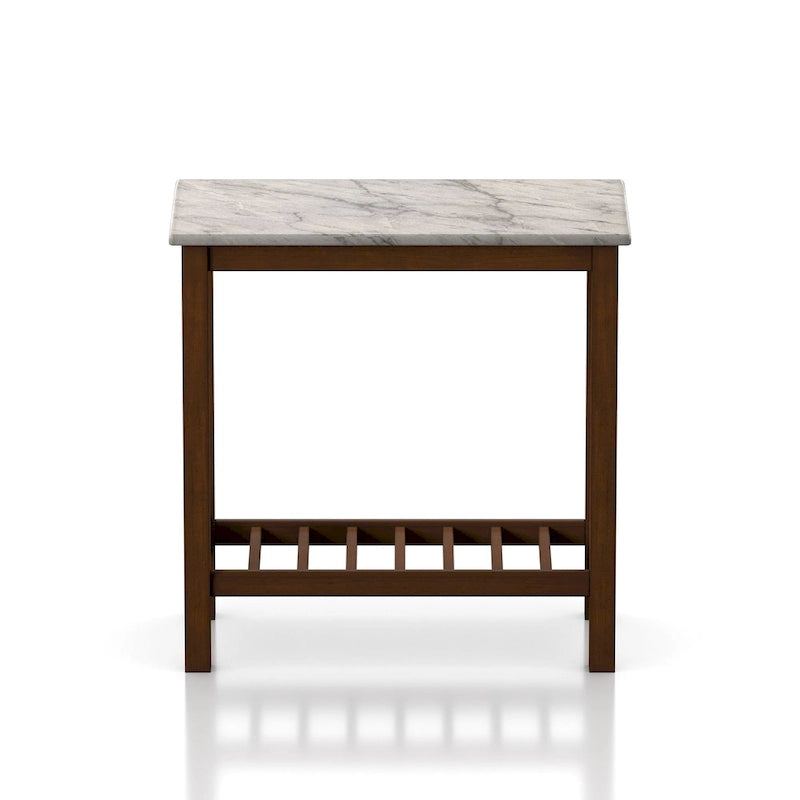 12-inch Faux Marble 1-Shelf Side Table