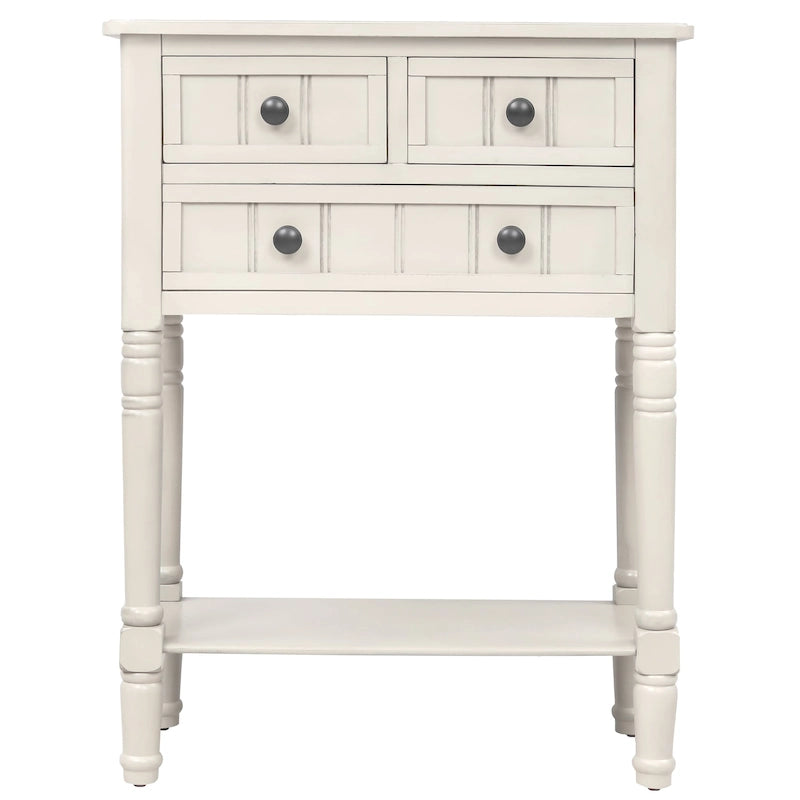 Narrow Console Table with 3 Drawers and Shelf