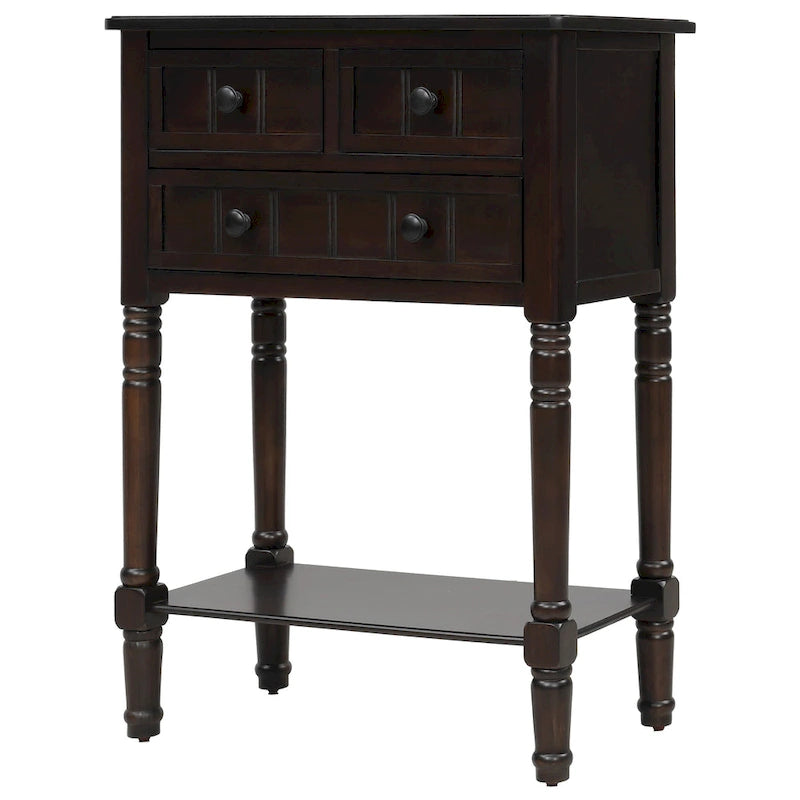Narrow Console Table with 3 Drawers and Shelf
