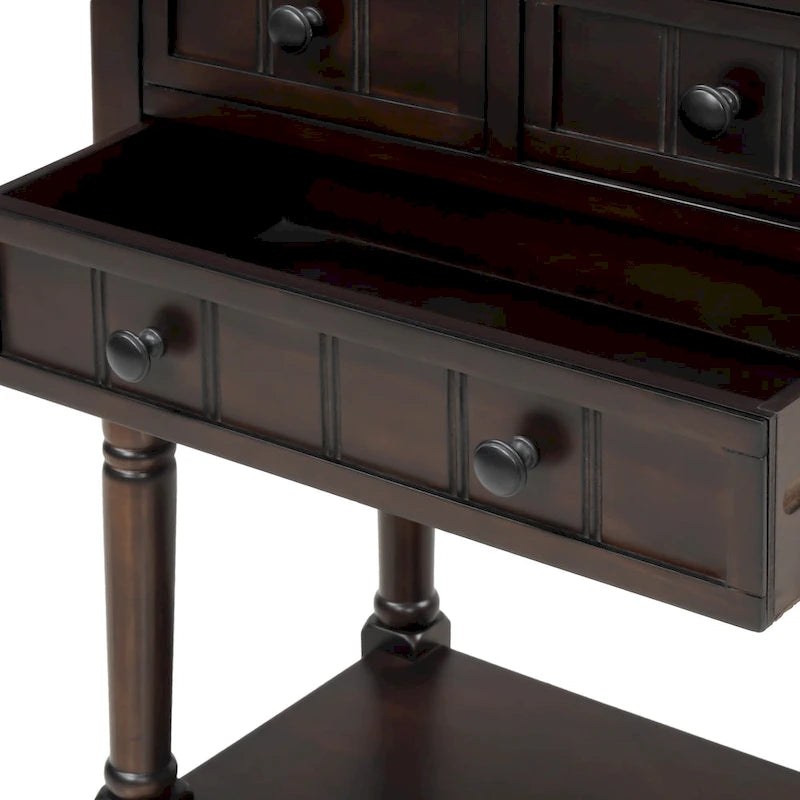 Narrow Console Table with 3 Drawers and Shelf