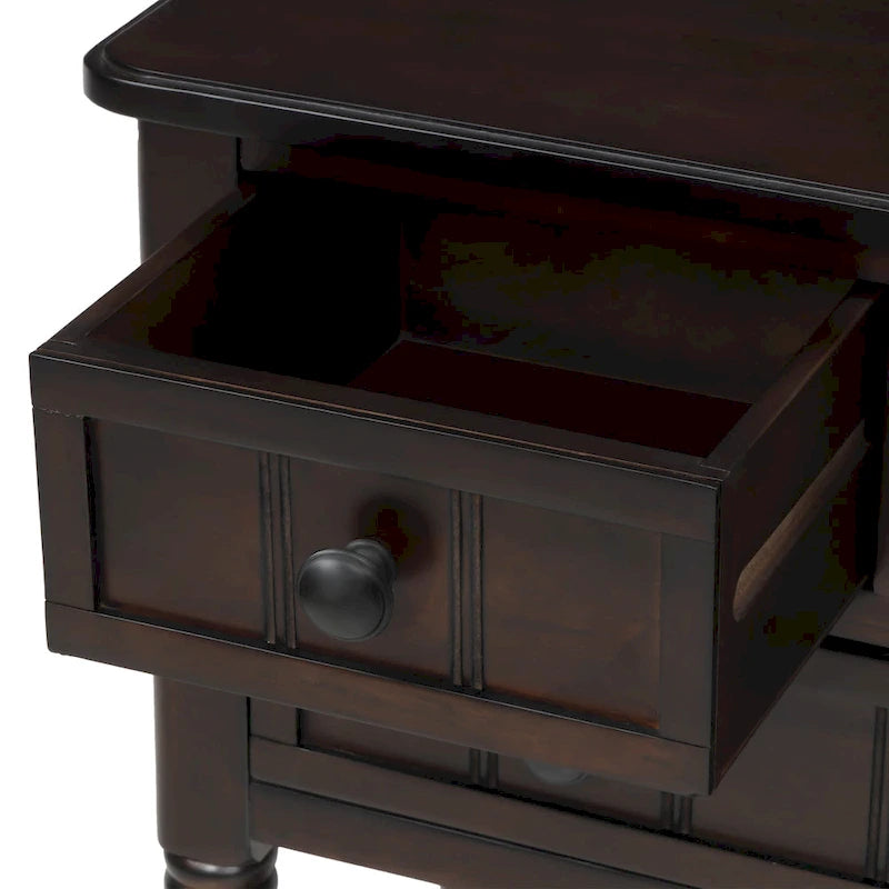 Narrow Console Table with 3 Drawers and Shelf