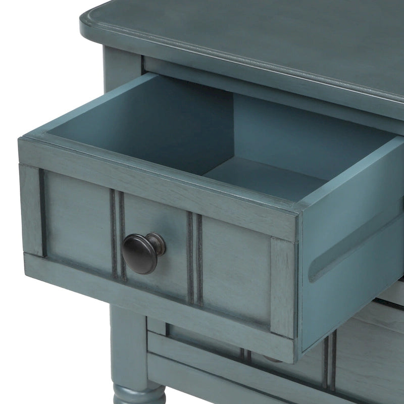 Narrow Console Table with 3 Drawers and Shelf