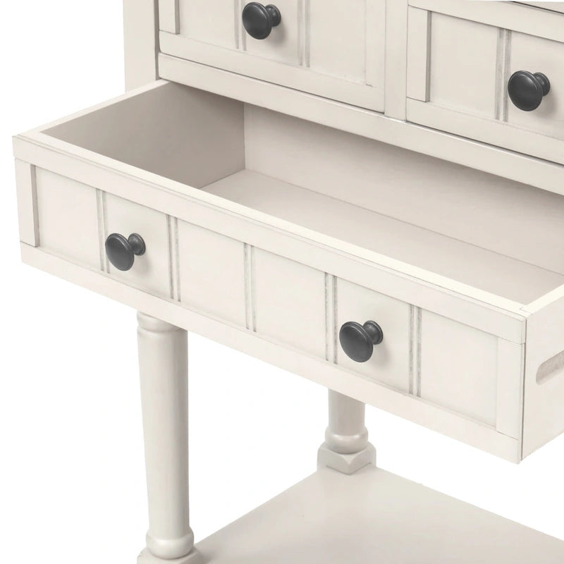 Narrow Console Table with 3 Drawers and Shelf