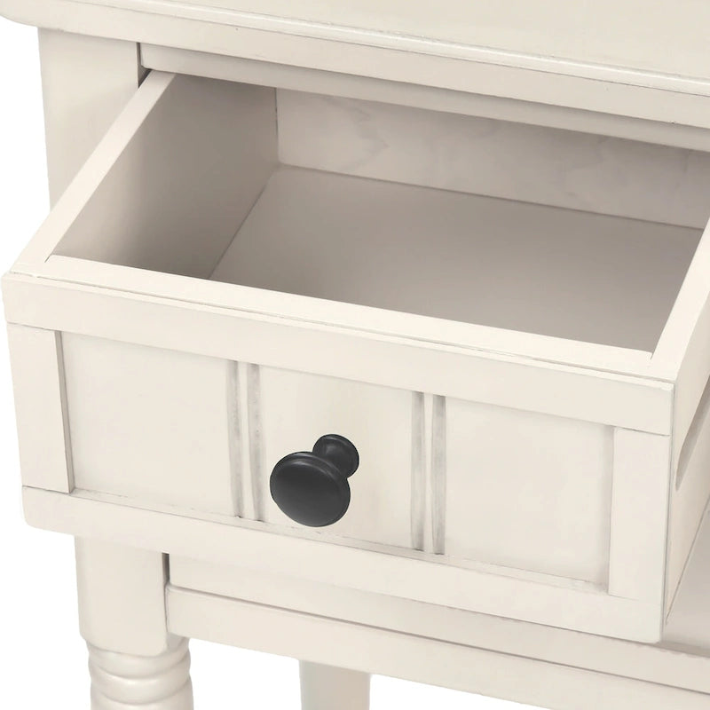 Narrow Console Table with 3 Drawers and Shelf