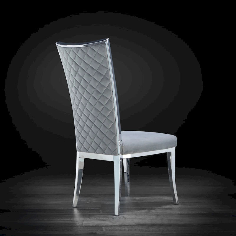 Silver Stainless Steel Dining Chair