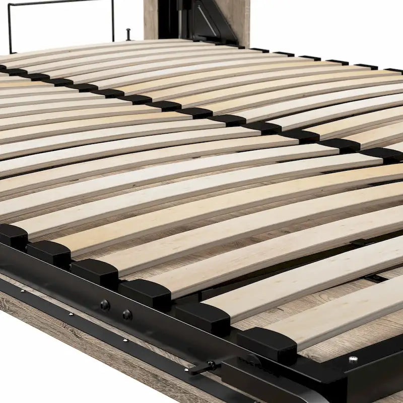 Full Murphy Bed and Shelving Unit with Drawers