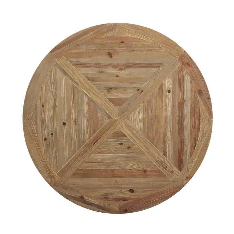 59 Round Pine Wood Dining Table - Brown