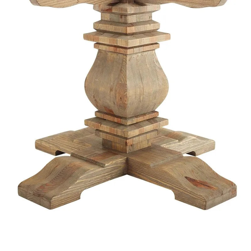 59 Round Pine Wood Dining Table - Brown