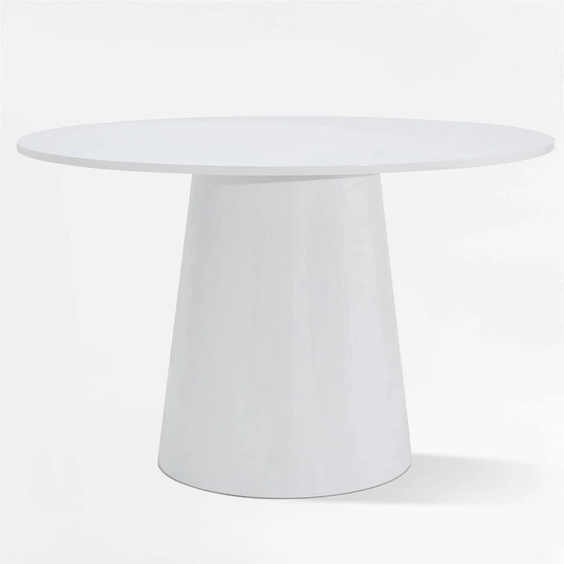 46 White Round Pedestal Dining Table